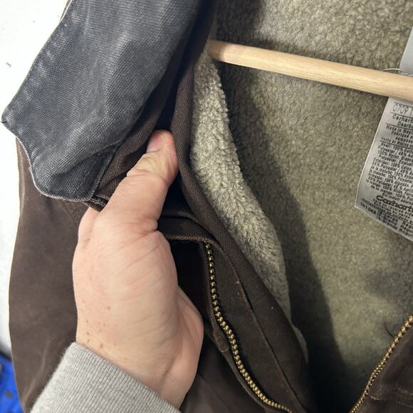 Vintage Carhartt Sherpa-Lined Ridge Jacket “Dark Brown” C61 - Picture 12 of 13
